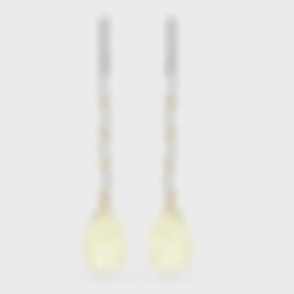 Soldeu white and yellow gold drop earrings by ValeOro with faceted yellow quartz drops on diamond garlands, front view