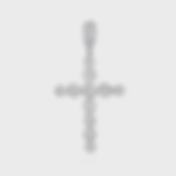 Clover white gold cross by ValeOro with diamonds in mirror-finish bezel settings, front view