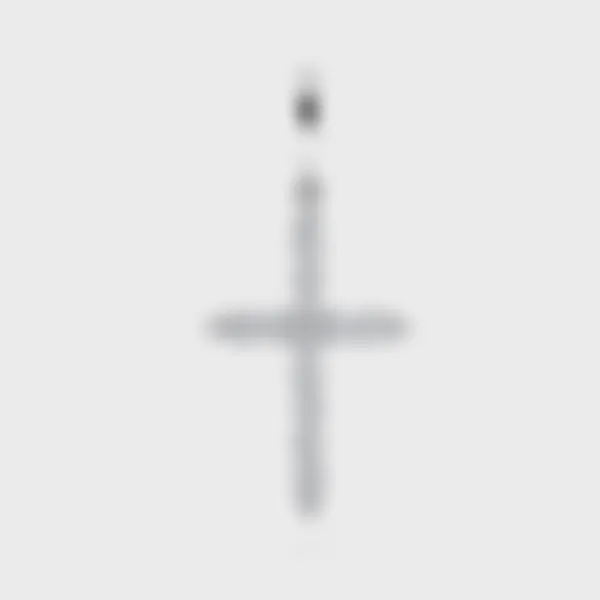 Gerbera white gold cross pendant by ValeOro with round diamonds and trefoil tips, front view