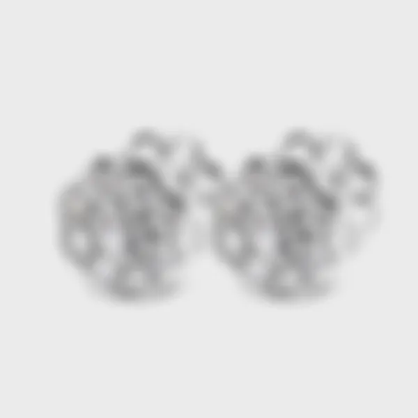 Amaryllis white gold diamond stud earrings by ValeOro in a floral cluster design, three-quarter view